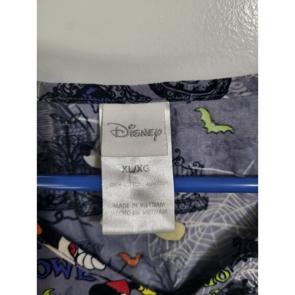 Disney Mickey Minnie Mouse Scrub Top XL Halloween Gray Nurse Doctor Vet Holiday - Picture 4 of 9